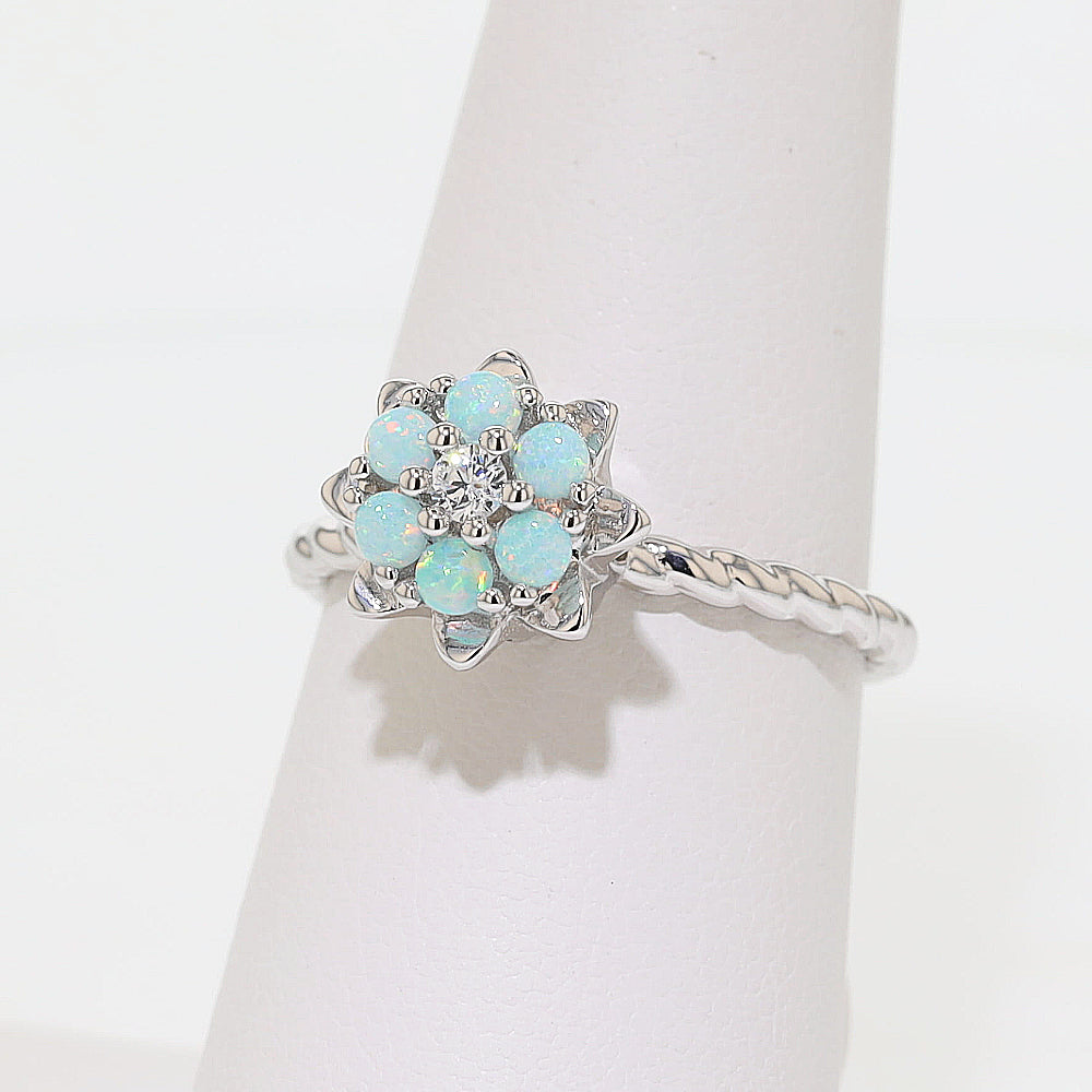 Tulip Rings™ - Signature Color - Opal Large Original Sterling Silver