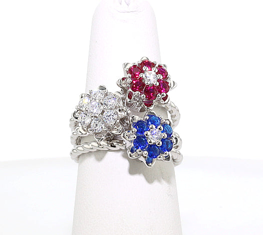 Celebrate America Original Large Tulip Rings™ 3 Ring Bundle- Sterling Silver
