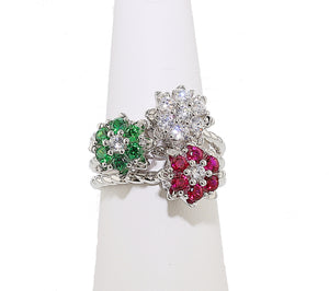 Christmas in July Original Large Tulip Rings™  3 Ring Bundle- Sterling Silver