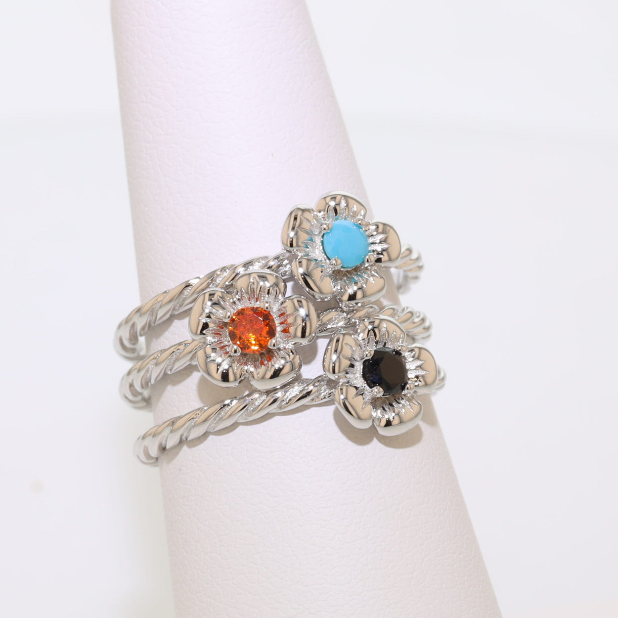 Reimagined Wild Rose Rings - Sterling Silver Special Colors