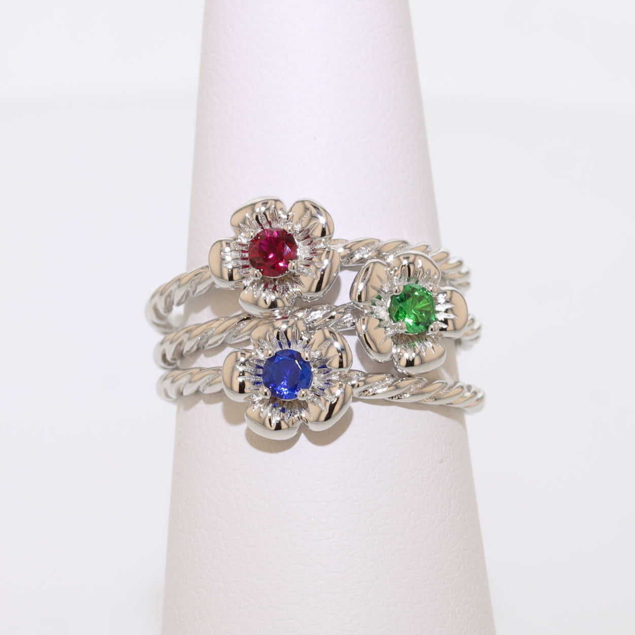 Reimagined Wild Rose Rings - Sterling Silver Birthstones