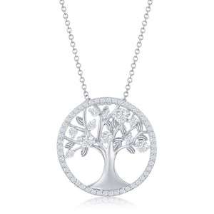 Sterling Silver Birthstone Tree of Life Pendant with Chain