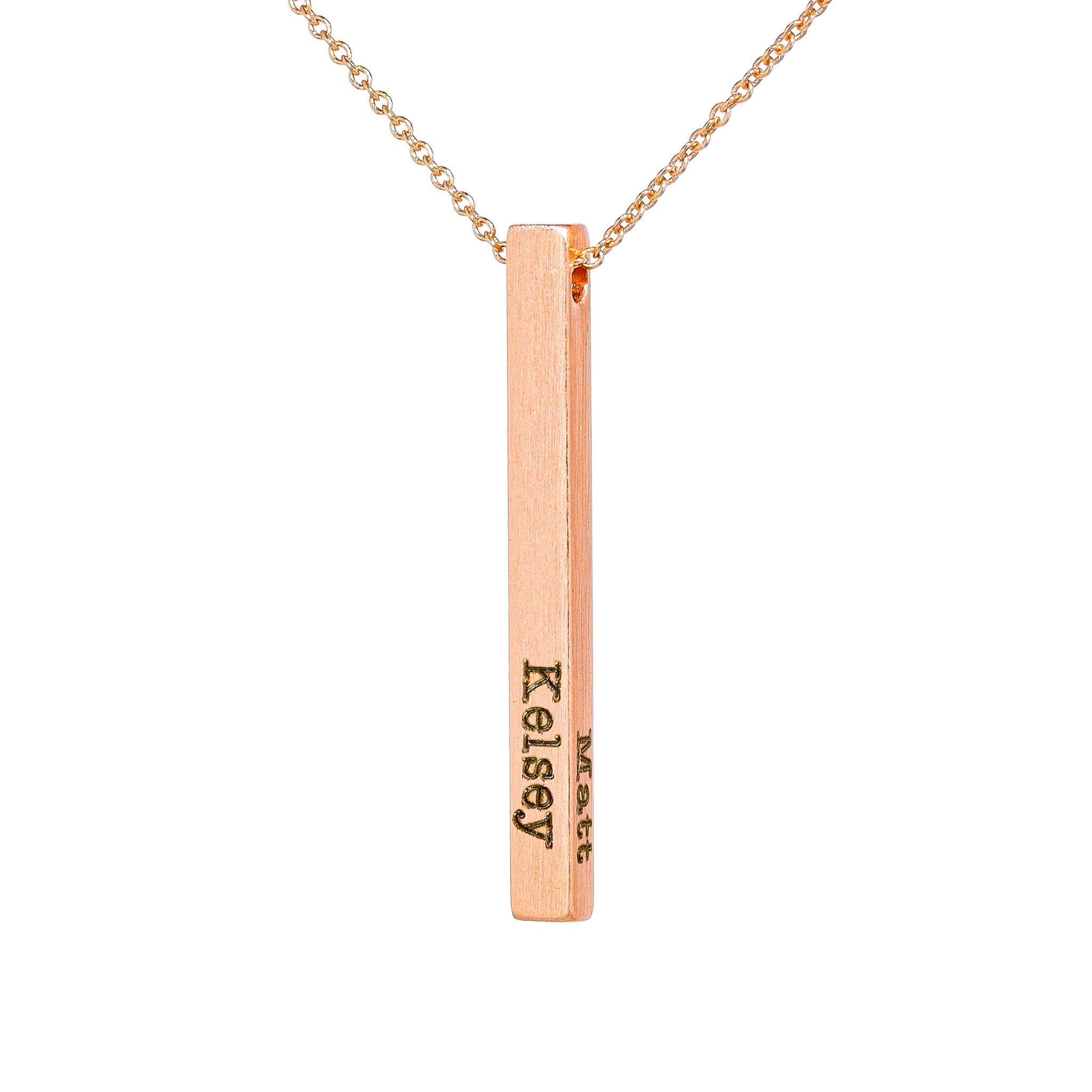 Vertical Bar Necklace, Minimalist Necklace, Sterling Silver Engraved  Necklace – MAWXO.COM