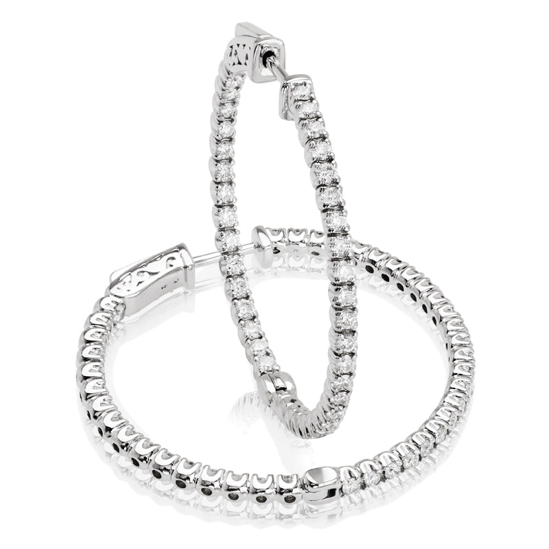 "Inside Out" Diamond Hoops