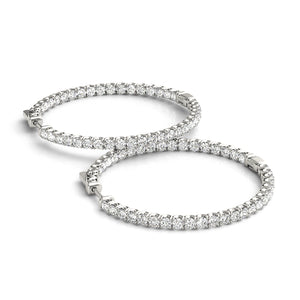 "Inside Out" Diamond Hoops
