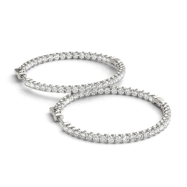 "Inside Out" Diamond Hoops