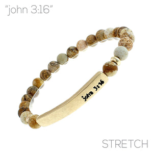 "John 3:16" Natural Stone Bracelet
