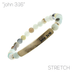 "John 3:16" Natural Stone Bracelet