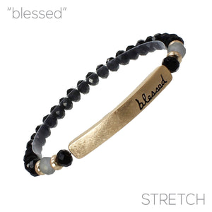 "Blessed" Natural Stone Bracelet