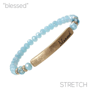 "Blessed" Natural Stone Bracelet