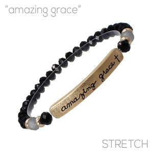 "Amazing Grace" Glass Bead Stretch Bracelet