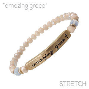 "Amazing Grace" Glass Bead Stretch Bracelet