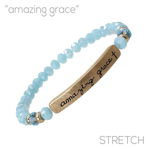 "Amazing Grace" Glass Bead Stretch Bracelet
