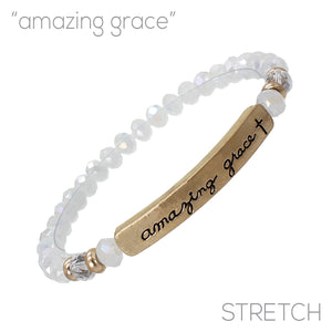 "Amazing Grace" Glass Bead Stretch Bracelet
