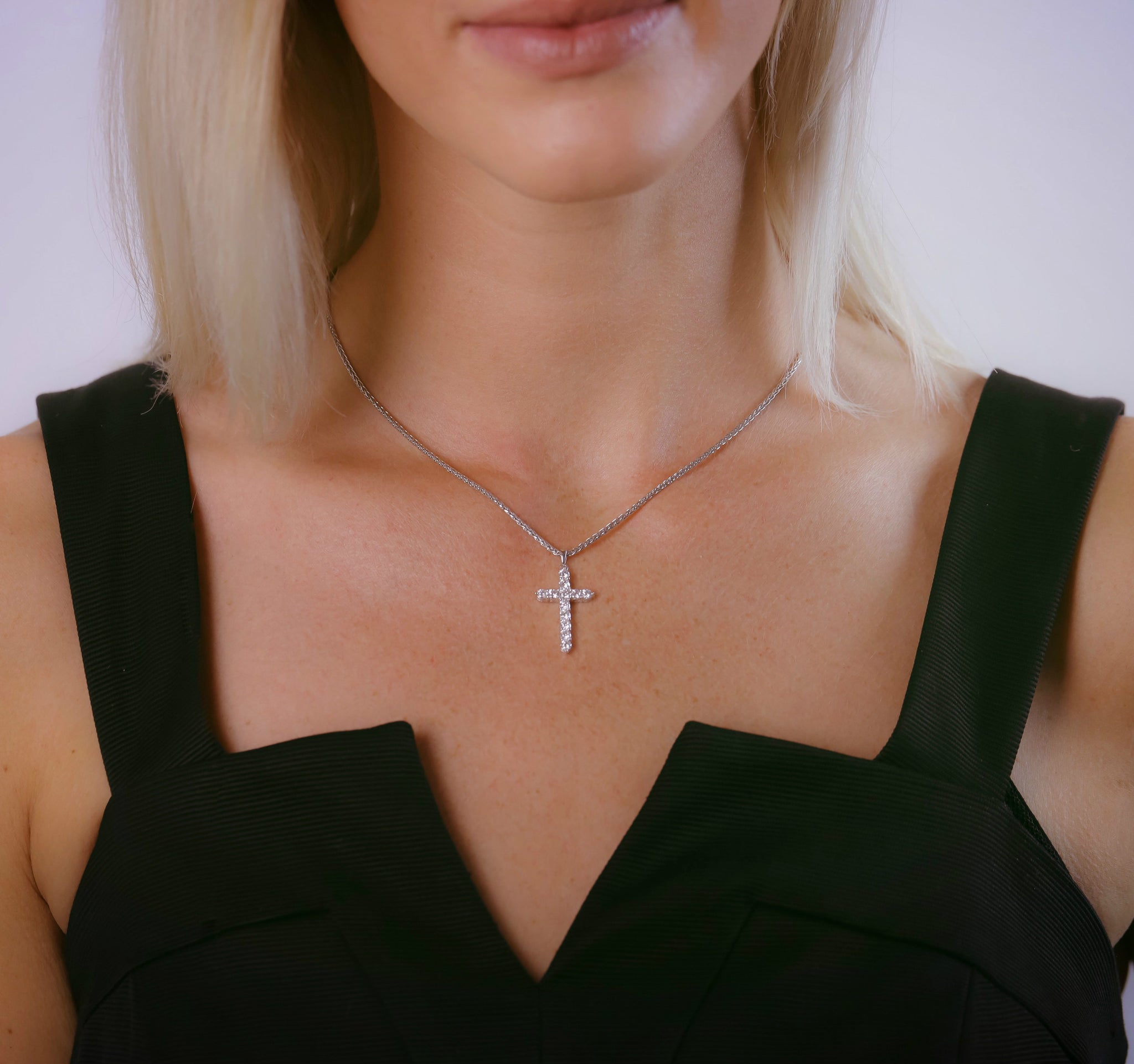"Effortless Radiance" Diamond Cross