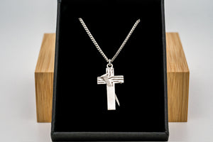 Sterling Silver Redemption Cross Pendant 1" Tall