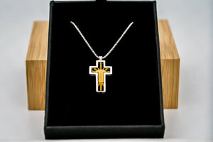 Sterling Silver Risen Cross Pendant 1" Tall