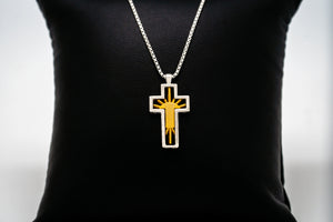 Sterling Silver Risen Cross Pendant 1" Tall