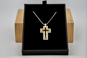 Sterling Silver Trinity Cross Pendant 1" Tall