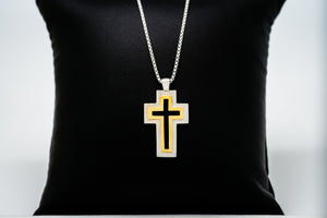 Sterling Silver Trinity Cross Pendant 1" Tall