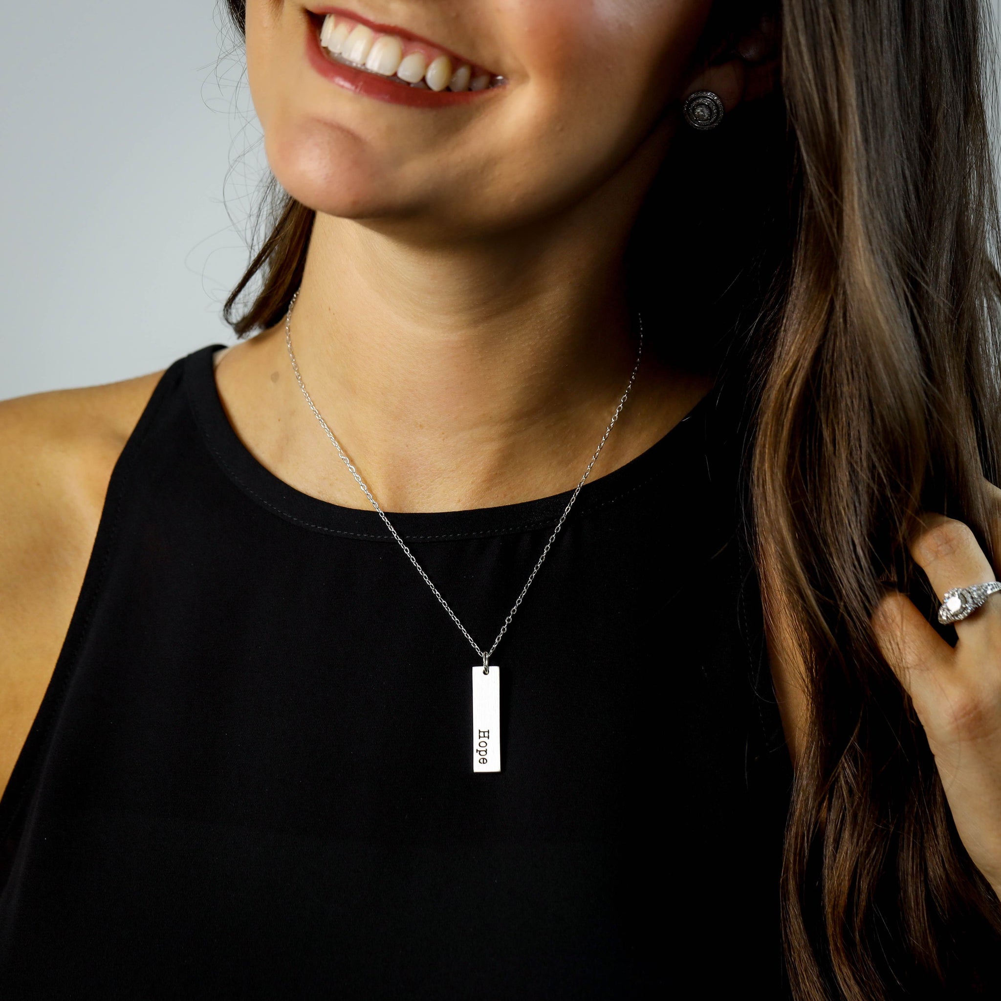 One Sided Vertical Bar Necklace - Letney Jewelers
