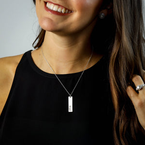 One Sided Vertical Bar Necklace