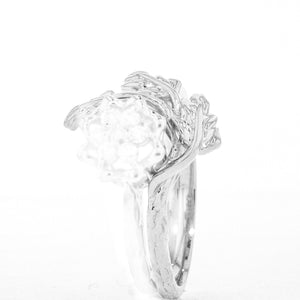 Tulip Ring Leaf Wrap - White Gold