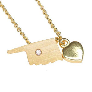 Oklahoma with Heart pendant