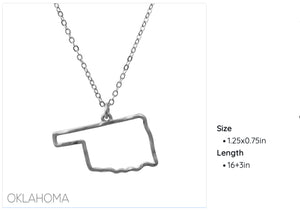 Oklahoma Outline Necklace