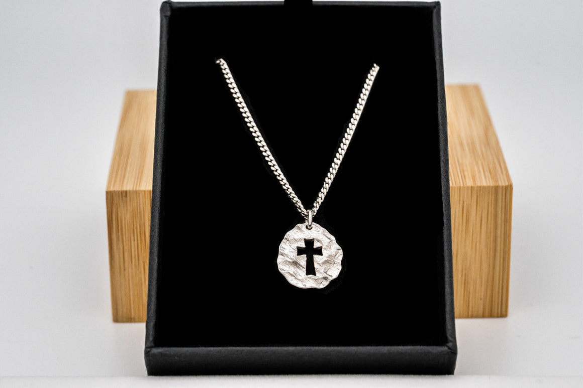Sterling Silver Promise Cross Pendant 3/4" Tall