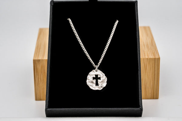 Sterling Silver Promise Cross Pendant 3/4