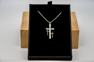 Sterling Silver Resurrection Cross Pendant 1" Tall