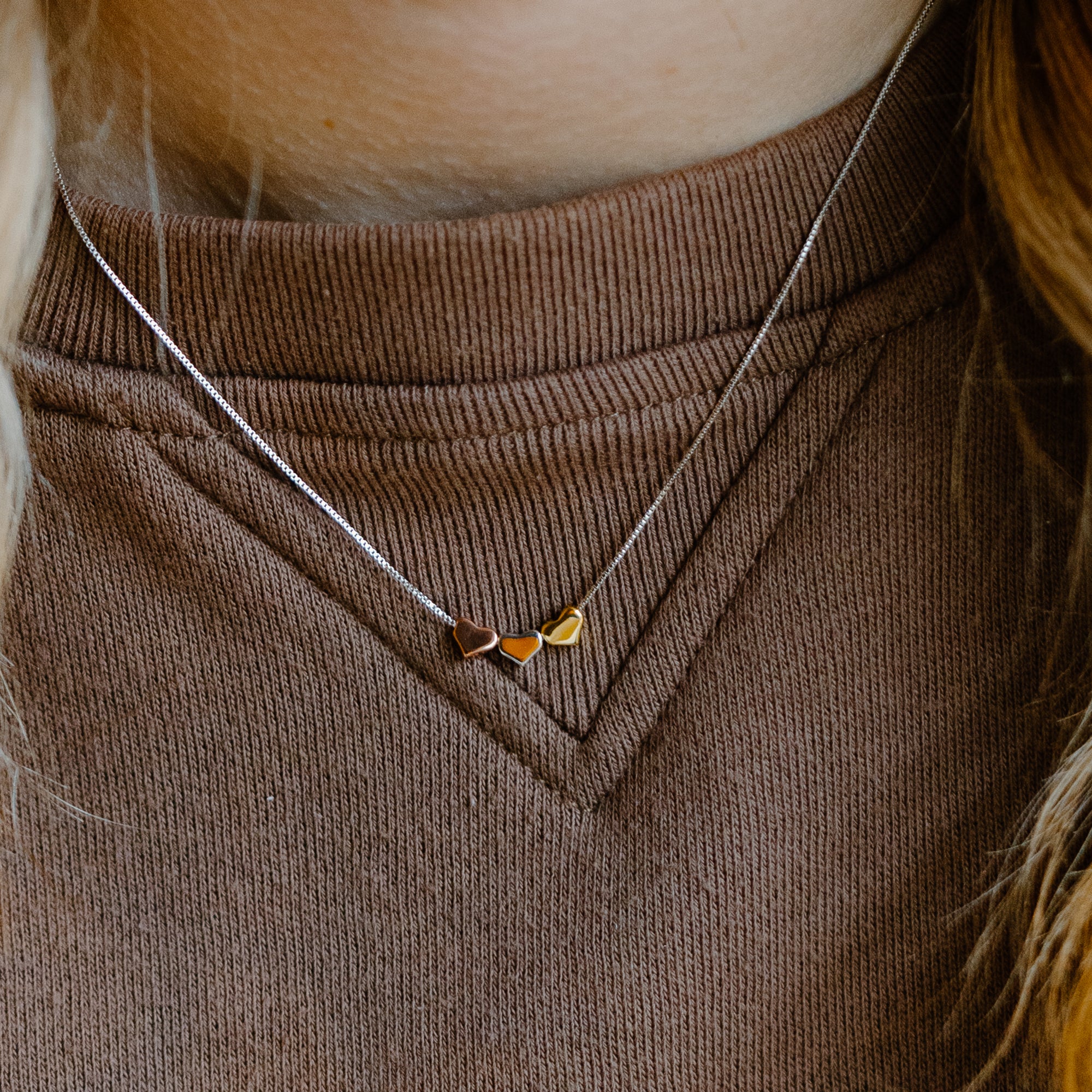 Triple heart sales pendant necklace