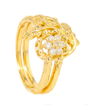 Tulip Ring Leaf Wrap - 10K Yellow Gold